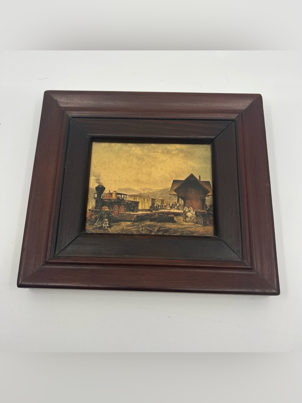vintage thick chunky wood frame print Edward Lamson Henry wall art reproduction